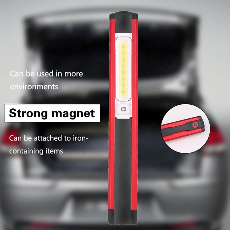 Mcl Rechargeable Cob Led Pen Light Red Flashing Warming Security