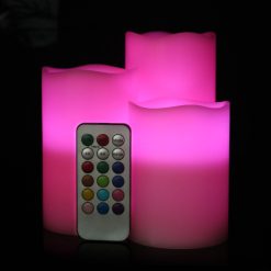 MCL-09002 12 Color LED Pillar Candle Set with Remote Control (9)