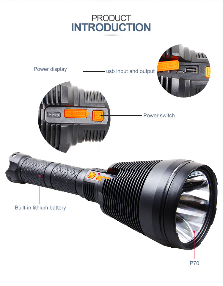 MCL-14001 rechargeable torch light details (10)