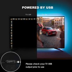 MCL-16001 2m USB 5V SMD5050 30led s RGB LED bande de rétro-éclairage TV avec télécommande de musique sans fil (4)