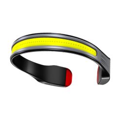 MCL-11006 wide beam rechargeable running head torch with red warning light (5)