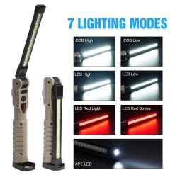 MCL-13008 Double-sided COB light source rechargeable led work light with hook , magnet and clip (10)