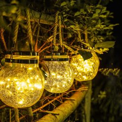 МОЛ-06010 Glass Solar Hanging Lantern Waterproof Outdoor Decorative for Garden, Patio, Holiday Party Outdoor Decoration (6)