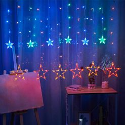 MSL-15005 Star Curtain Lights for Festival Christmas Wedding Party Garden Decorations (5)