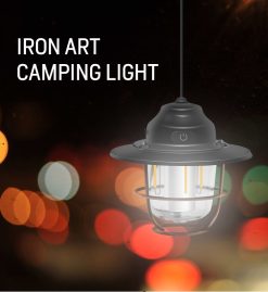 MCL-12014 Rechargeable retro iron hanging tent camping lights with stepless dimming (2)