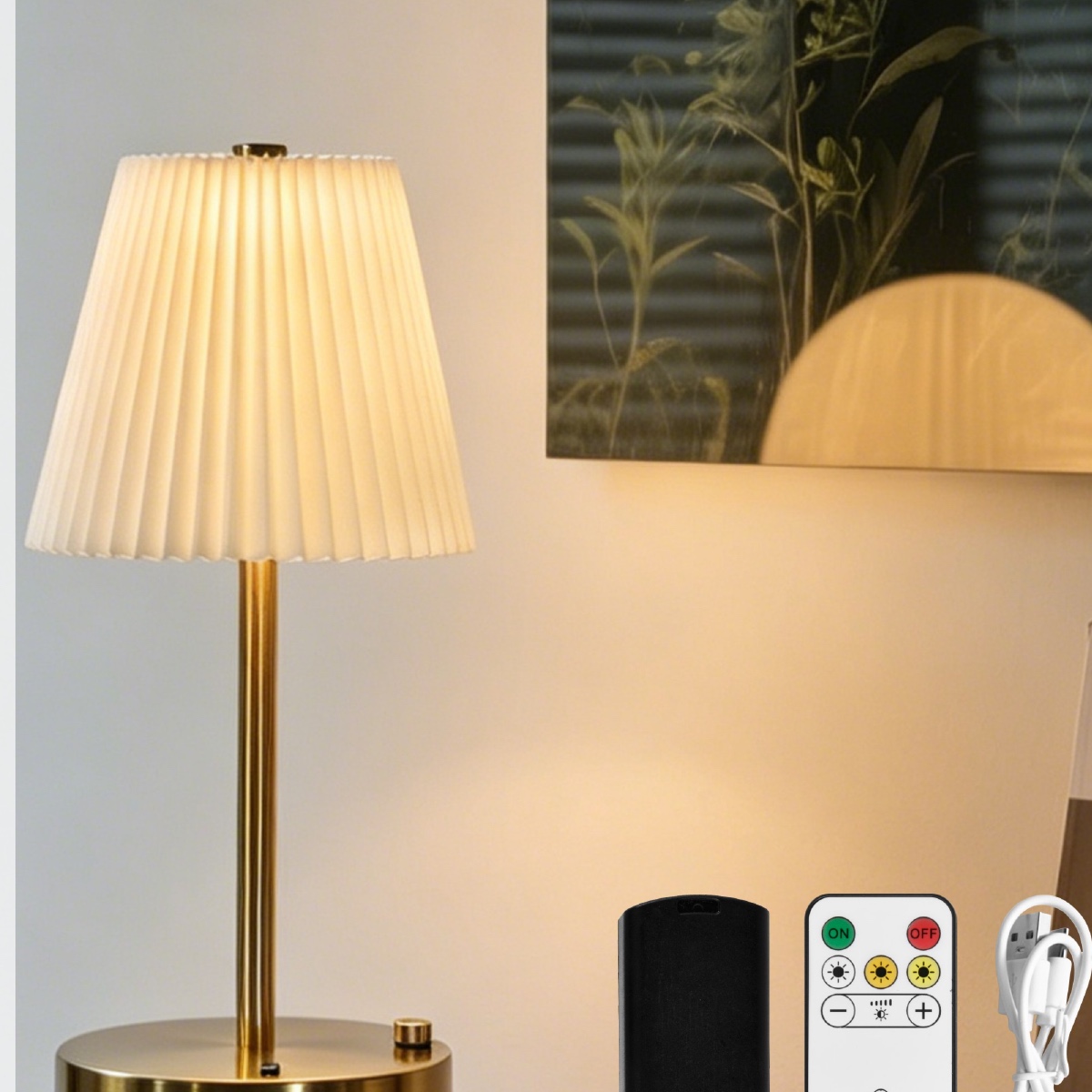 Cordless rechargeable table lamp with replaceable battery for OEM and private label development
